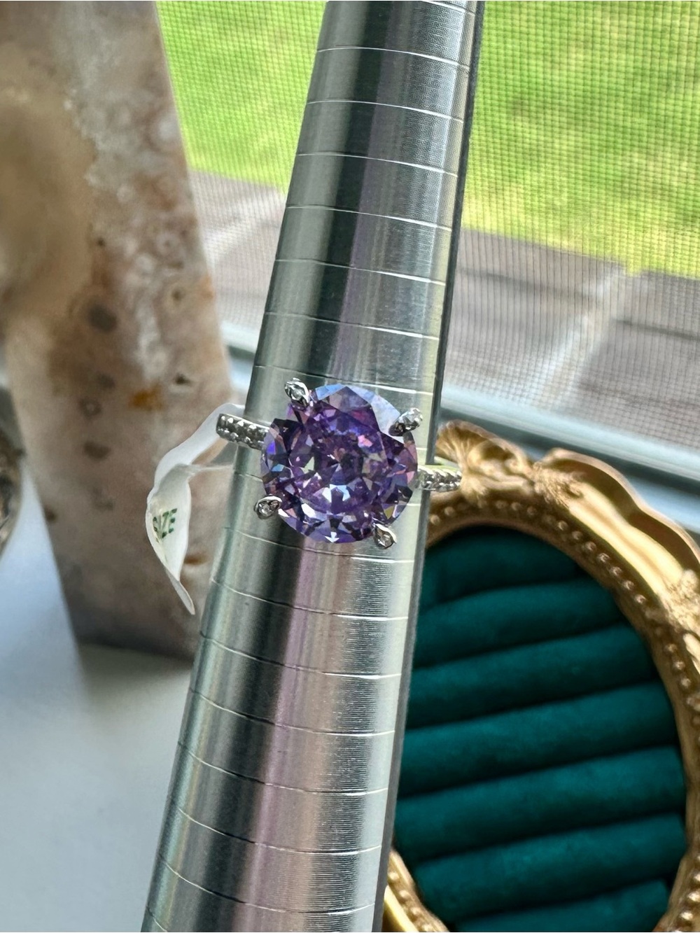 NFS Bomb Party Ring Size 8 RG92811 “Celestial Beauty” Lavender Topaz CZ Rhodium